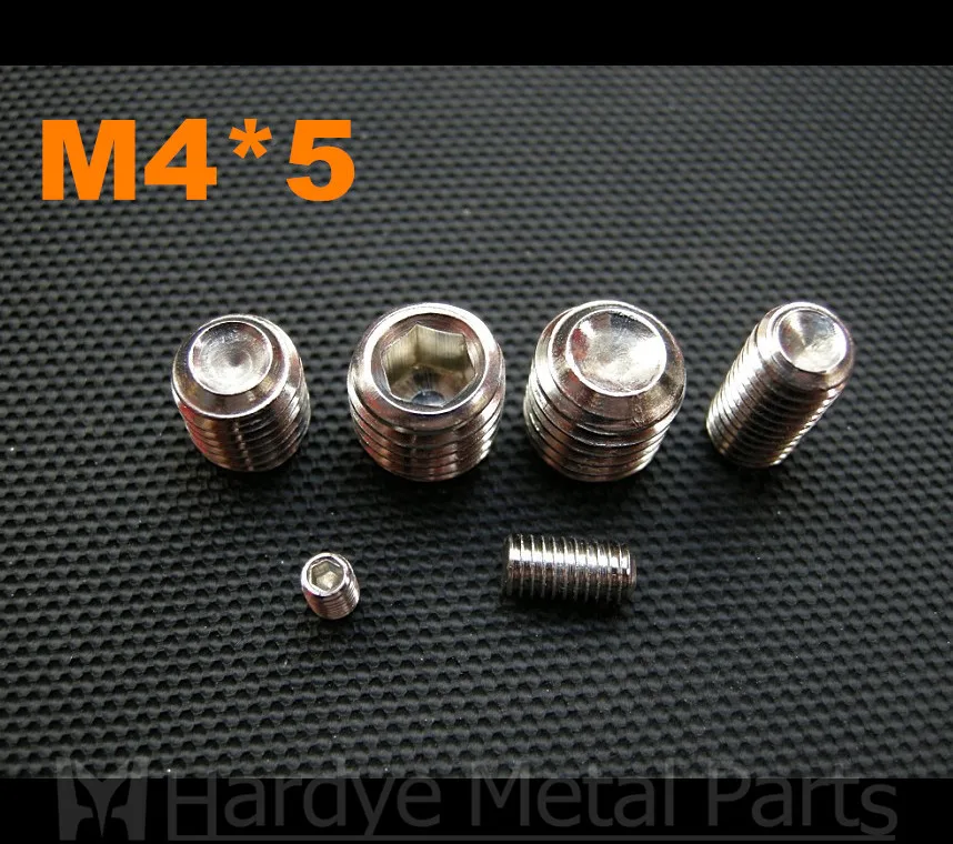 

500pcs/lot M4*5 DIN916 stainless steel hex socket set screw with cup point grub screw