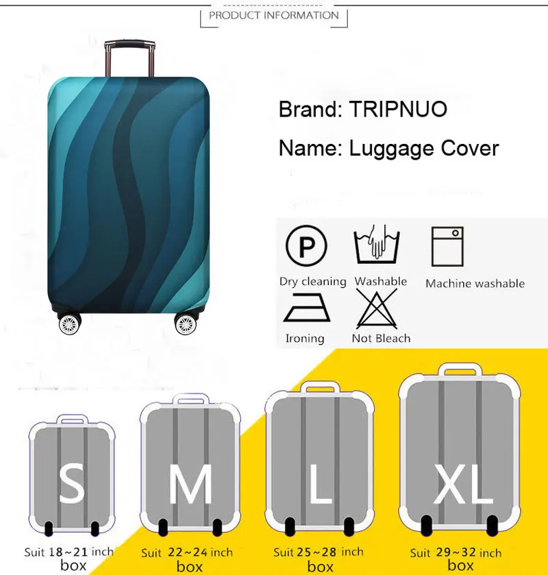 TRIPNUO зеленый гофрированный чехол на колесиках, чехол для костюма, пылезащитный чехол, аксессуары для путешествий, эластичная ткань, защитный чехол для багажа, Suitable18-32