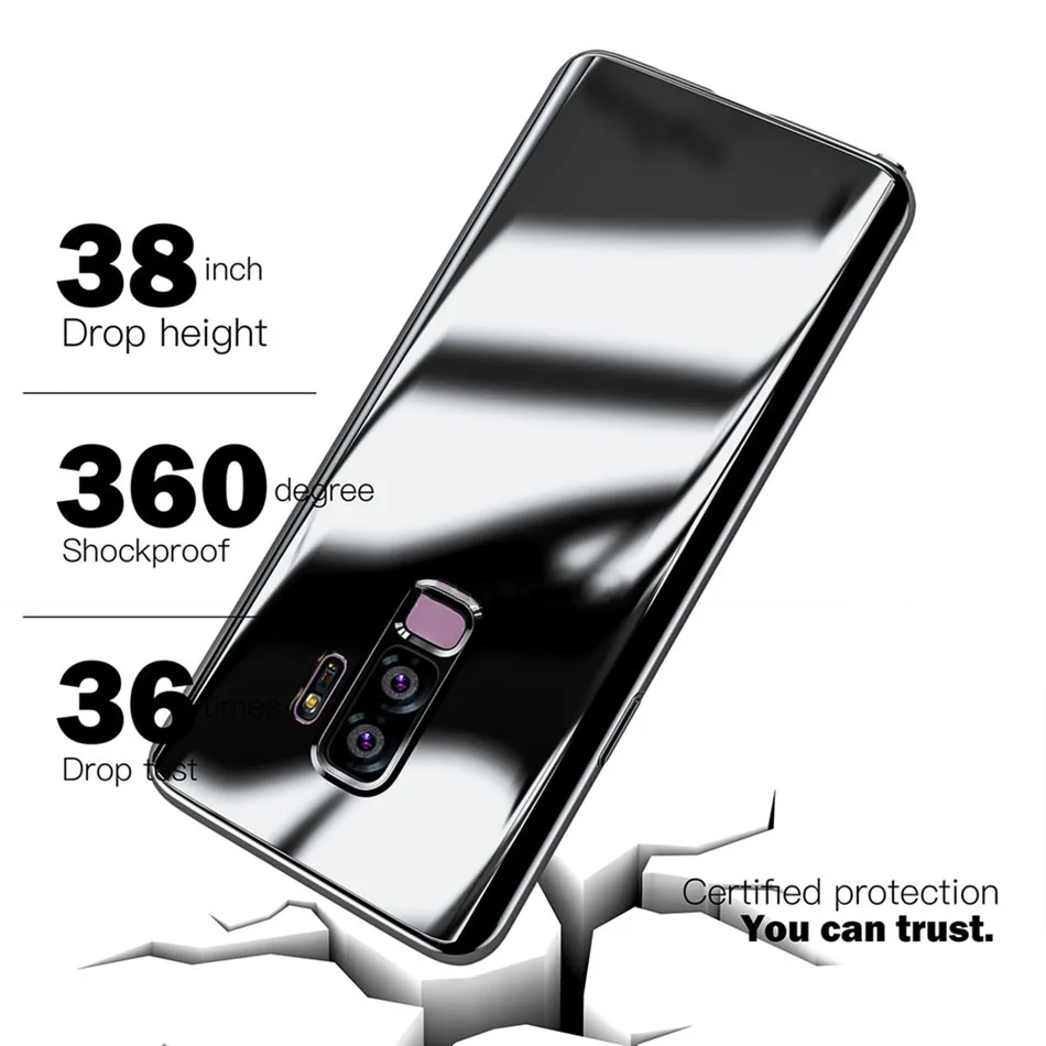 Роскошный зеркальный чехол с покрытием 360 для Samsung Galaxy S10 S9 Plus Note 8 9 противоударный
