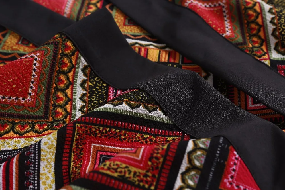 Мусульманское повседневное открытое Макси Платье кардиган с принтом большой