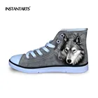 Детские холщовые кроссовки с высоким берцем, на шнуровке