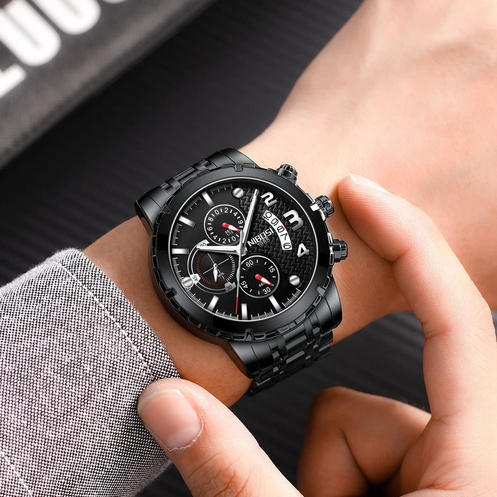 NIBOSI Reloj Hombre 2019 мужские часы лучший бренд класса люкс Хронограф Спортивные