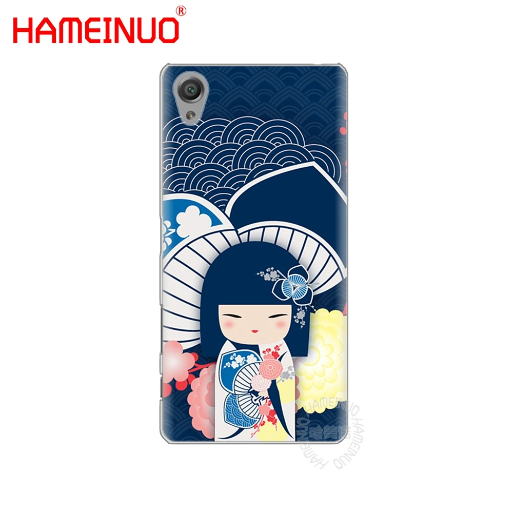 HAMEINUO kawaii японская кукла Kokeshi чехол для телефона sony xperia C6 XA1 XA2 XA ULTRA XP L1 L2 X compact XR/XZ/XZS