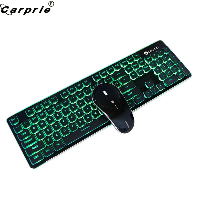 CARPRIE 2 4G беспроводные перезаряжаемые светодиодные клавиатуры с подсветкой