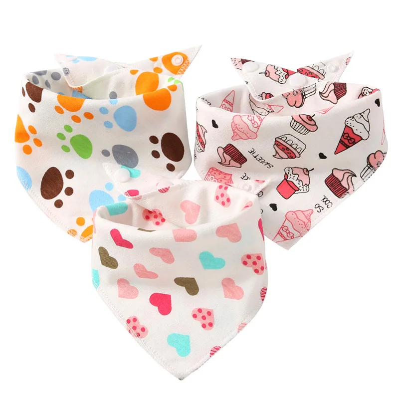 Baby Bibs Waterproof Triangle Cotton Cartoon Child Baberos Bandana Babador Dribble Newborn Slabber Absorbent Cloth | Детская одежда и