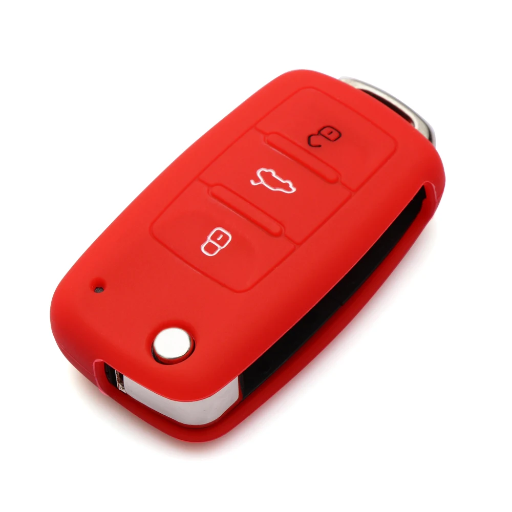 AndyGo силиконовый чехол для автомобильного ключа VW Volkswagen Passat Polo Golf Touran Bora SEAT Ibiza Leon