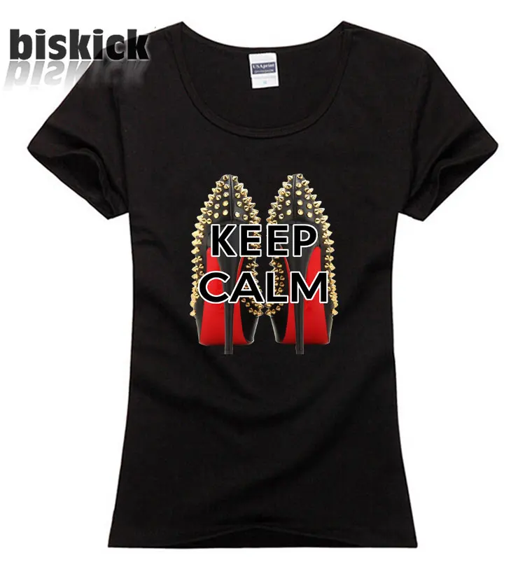 Новая модная футболка женский для девочек Женский пояс Тонкий keep calm и одежда лето
