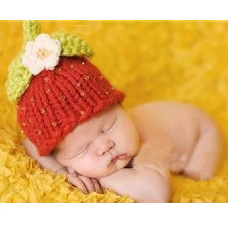 Newborn props baby photography red pepper hat cap new born costume infant picture toddler studio shooting fotografia accessories | Детская