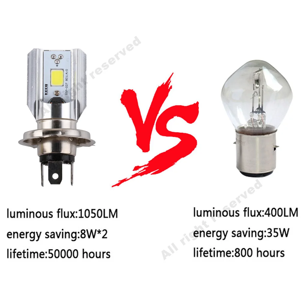 20PCS H4 Led Motorcycle Headlight Bulbs COB 1000LM H/L Lamp Scooter ATV Moto Accessories Fog Lights 6000K Super White |