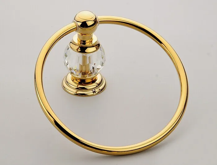 Бесплатная доставка золотое Кристальное полотенце кольцо|crystal towel ring|towel ringgold ring |