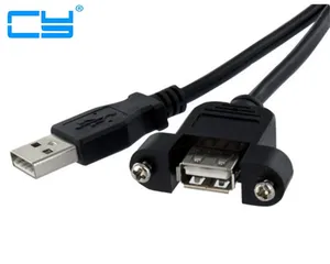 100cm 1.0m 0.3m 0.6m 3.0m 1.5m NEW USB 2.0 A type Male to Female M/F extension cable w/ screws for Cord Panel Mount