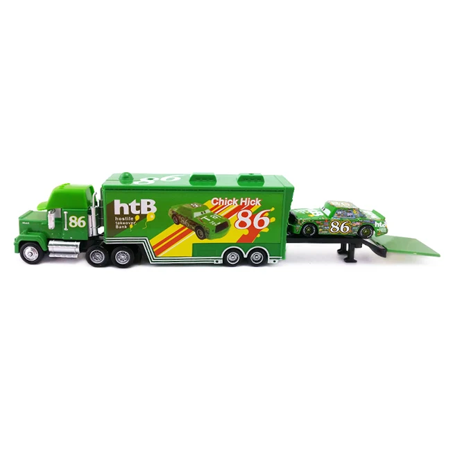 Disney Pixar Cars Mack Lightning McQueen& Чико Хикс& Король& Сказочный Хадсон грузовик игрушечный автомобиль 1:55 подарок для детей