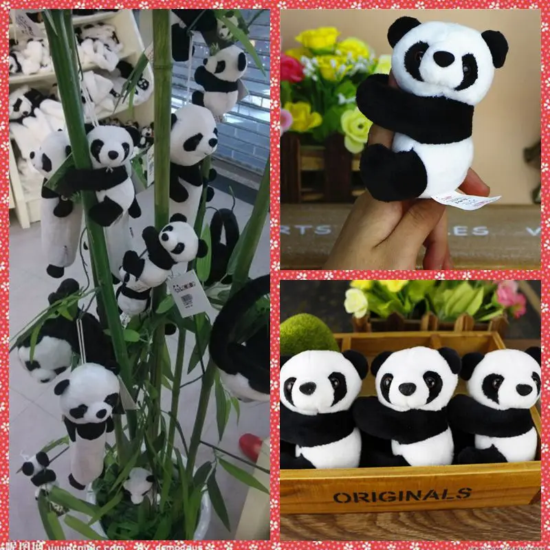 

Free shipping Cute Life like Panda Baby bear Chinese Plush toys 1pc retail Clips home office decoration kids party supply gifts
