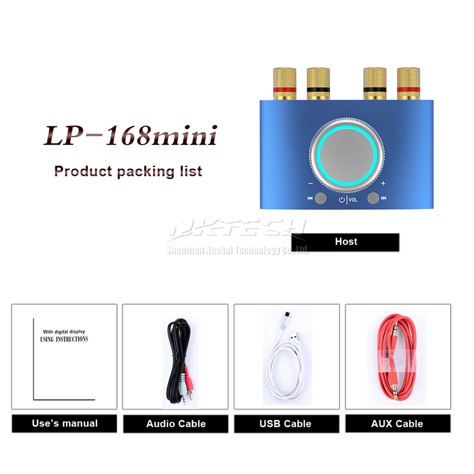 NKTECH LP-168mini аудио усилитель мощности Bluetooth 4,2 HiFi стерео 2CH 50 Вт автомобильный домашний цифровой плеер низкий уровень шума усилитель для наушников