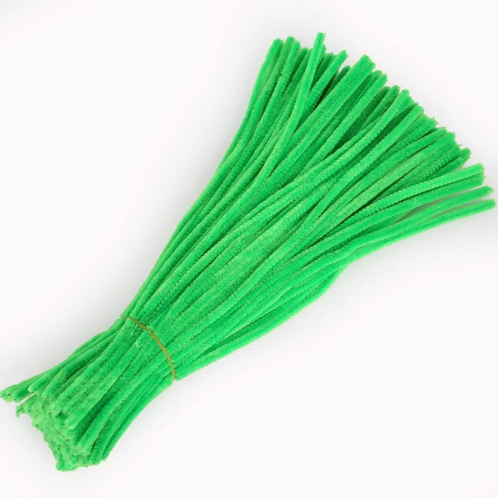 Grass Green 100 шт 5 мм х 30 см многоцветные пбция стебли синели, очистители труб вечерние принадлежности ручной работы Diy Art Craft - Цвет: Grass Green