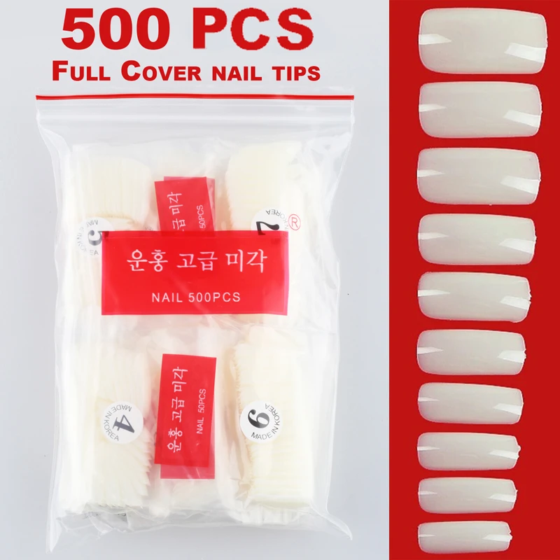 500 шт накладные ногти акриловые художественные советы Новое поступление