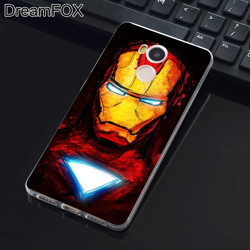 DREAMFOX M338 Iron Man Soft TPU Silicone Case Cover For Xiaomi Redmi Note 3 4 5 Plus 3S 4A 4X 5A Pro Global |