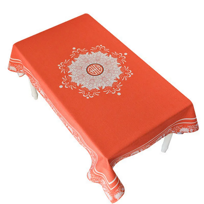 Скатерть в национальном стиле из хлопка и льна прямоугольная скатерть для