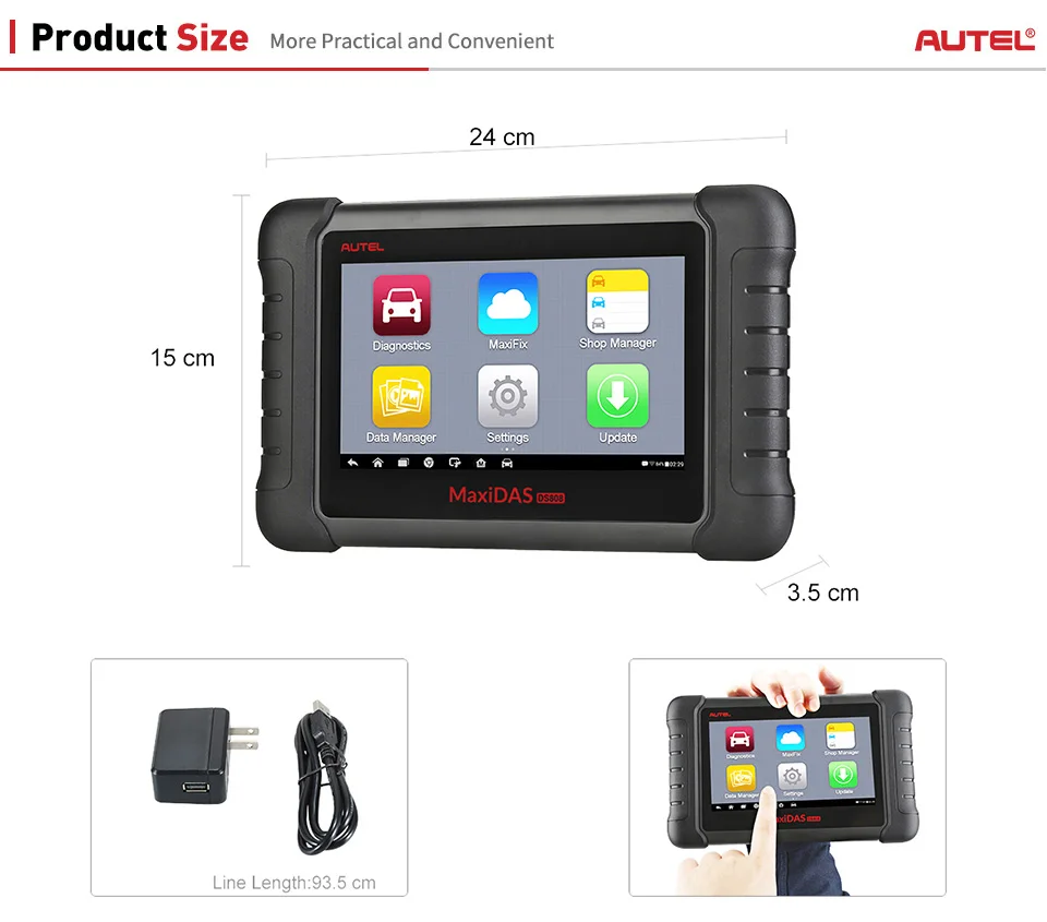 Autel MAXIDAS DS808 OBD2 сканер OBDII OBD 2 Авто диагностический сканер инструмент TPMS программируемый ключ программист Maxisys MS906