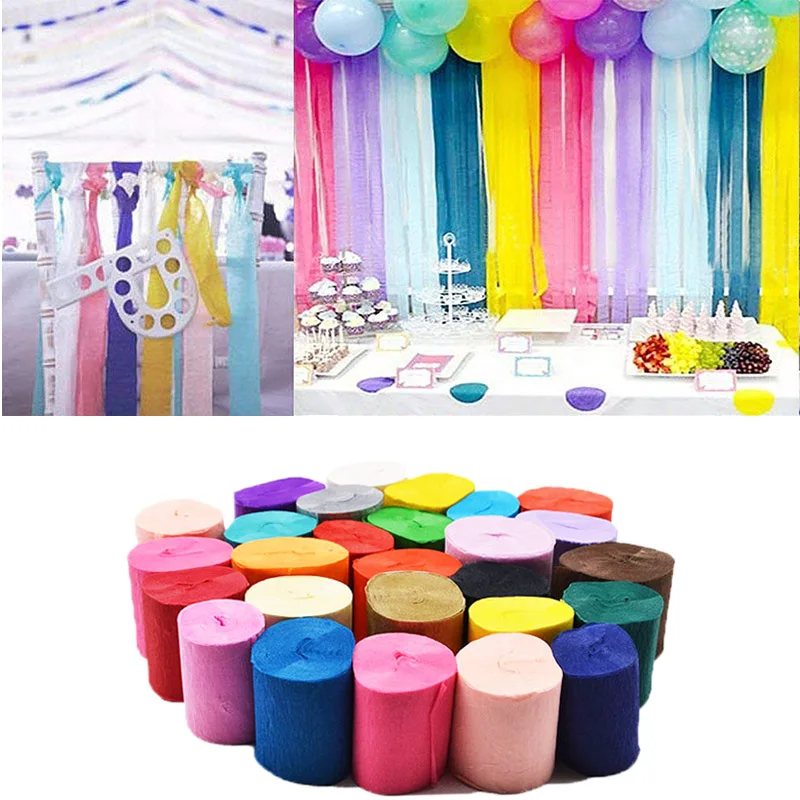 

32ft 10m Crepe Paper Streamers DIY Paper Garland Photography Backdrops For Wedding Birthday Party Baby Shower Venue Decoration