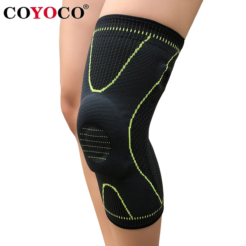 

COYOCO Silicon Knee Warm Spring Support Brace 1 Pcs Leg Arthritis Injury Gym Sleeve Anti Slip Strip knee Pad Meniscus Kneepad