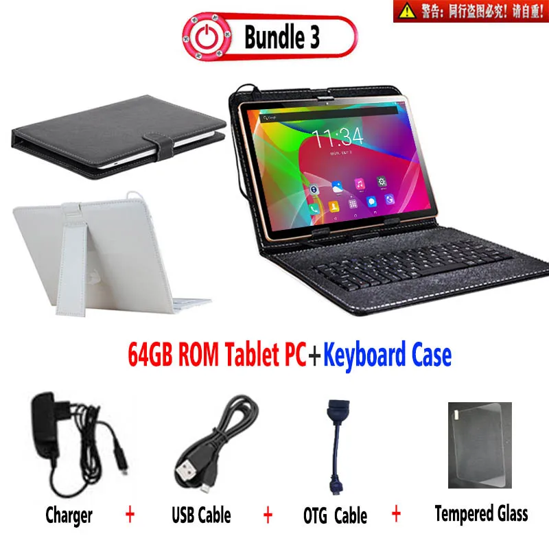 64G ROM Add Keyboard Deca Core Android 8,0 планшетный ПК 10," 1920x1200 дисплей 4 Гб ram 128 Гб rom Dual SIM 4G телефонные звонки планшеты - Комплект: 64G ROM Add Keyboard