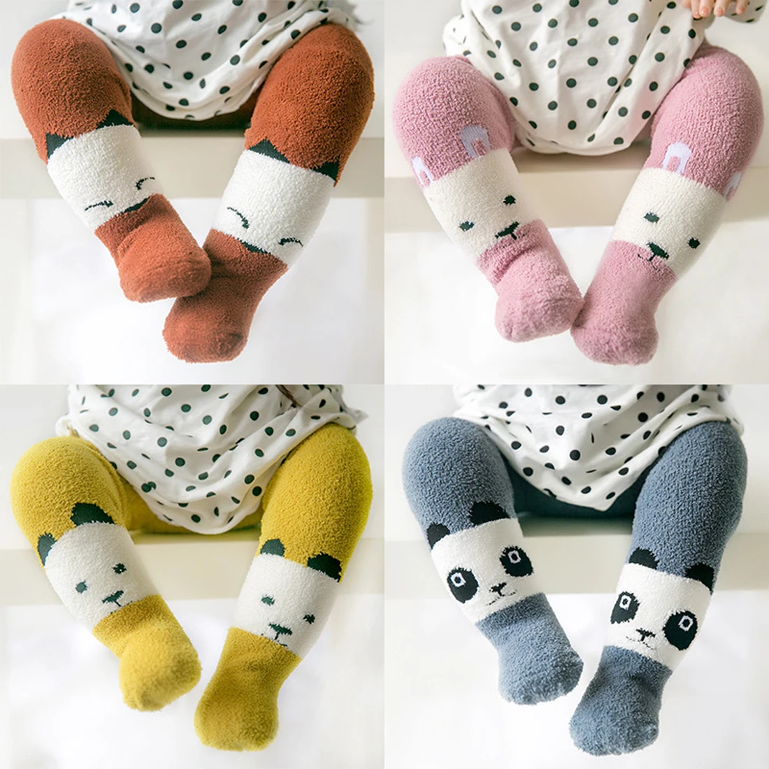 Модные детские колготки из кораллового флиса; новые колготки для мальчиков и девочек; милые теплые штаны с рисунком для маленьких девочек; сезон осень-зима