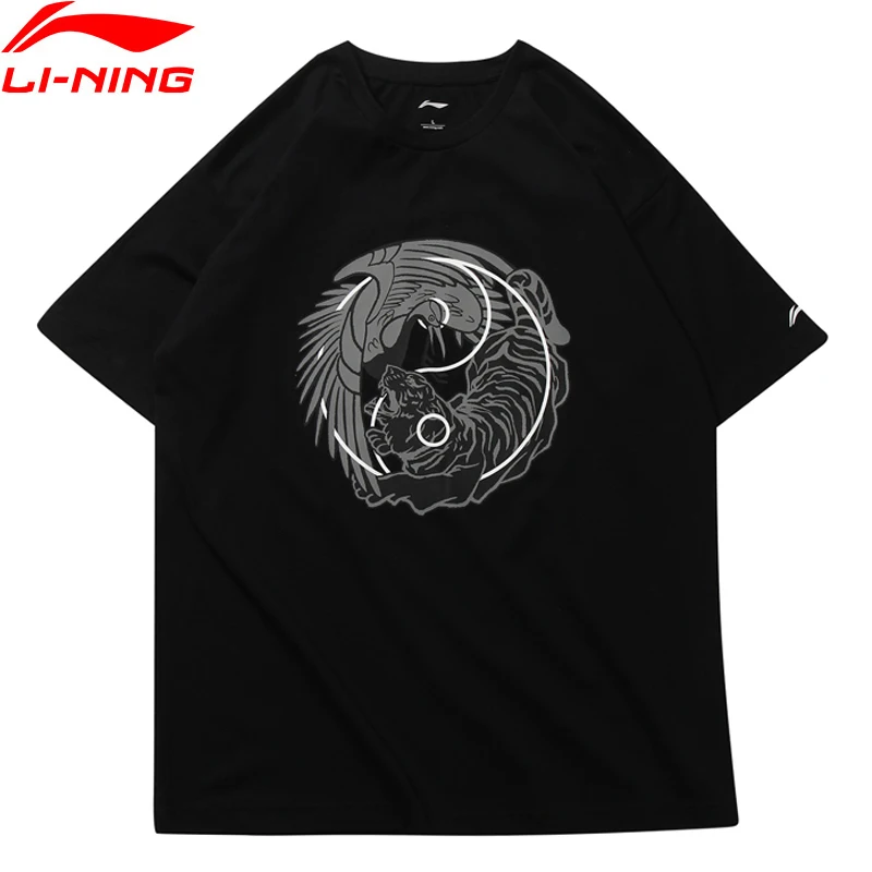 Li Ning Мужская футболка NYFW китайская Футболка с принтом Тай Чи Классическая