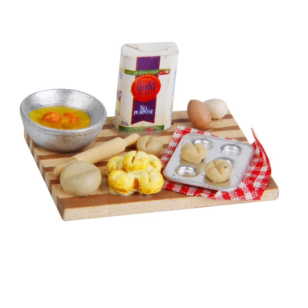 Красочные 1 набор 1/12 кукольный домик миниатюрная Кухня Еда яйца молочный хлеб на