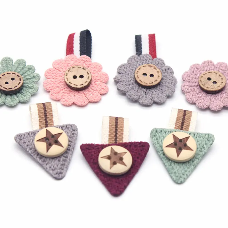 

3.5*16cm 10pcs Mini Cotton Knitting Flower for Home Hat Shoes Clothing Decoration Scrapbooking DIY Handmade Crafts Accessories