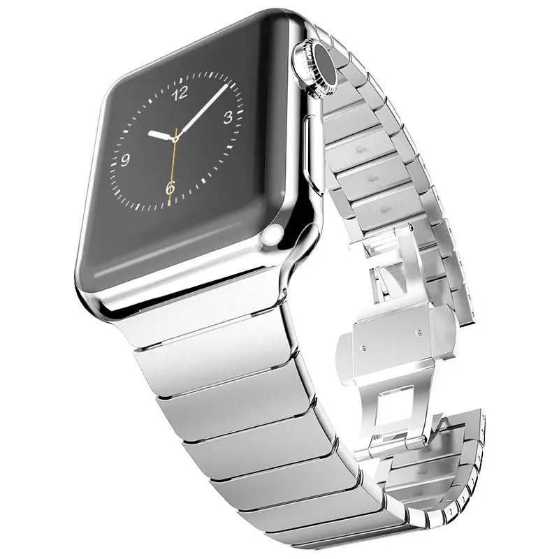 Защитный чехол + звеньевой браслет из нержавеющей стали для Apple Watch Series 3 2 ремешок