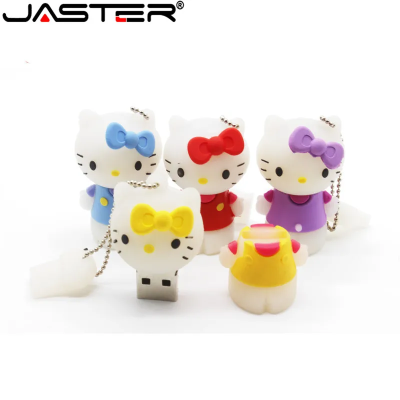 JASTER милый hello kitty USB флеш-накопитель 8 ГБ 16 ГБ 32 ГБ 64 ГБ 4 ГБ Флешка USB 2,0 U диск