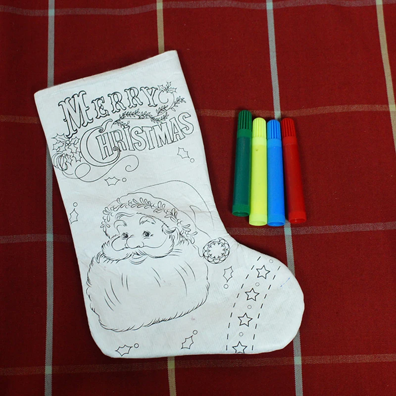 Ручной работы рисунок милый Рождество кулон чулок DIY Носки для девочек украшения