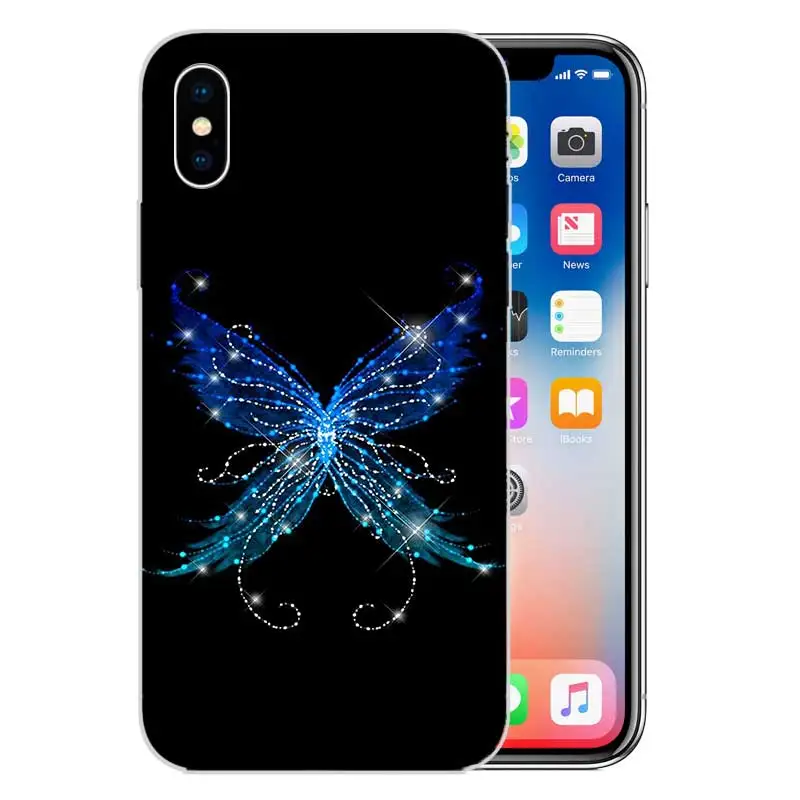 Силиконовый чехол с рисунком бабочки для Apple iPhone 6 6S 7 8 Plus X 10 XS MAX XR 5 5S SE |