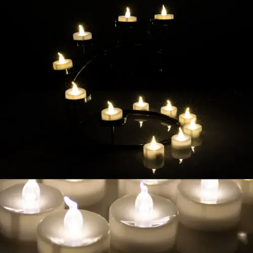 

50x Flickering Flameless LED Tealight Flicker Tea electronic Candle Light Xmas Party Wedding Candles Safety Home Decoration