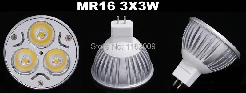 X10 Бесплатная доставка Высокая мощность CREE GU10 E27 E14 MR16 9 Вт 85-265 в диммируемая