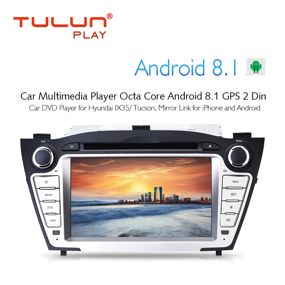 Автомобильный мультимедийный плеер Octa core Android 8 1 GPS 2 Din dvd-плеер для Hyundai IX35/Tucson