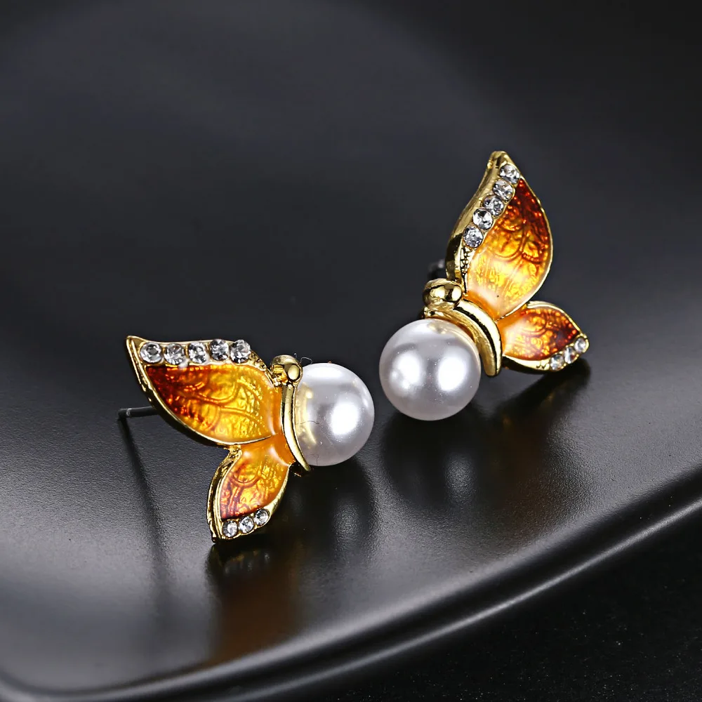 RINHOO высококачественные серьги золотого цвета Висячие подвески с бантом бабочкой