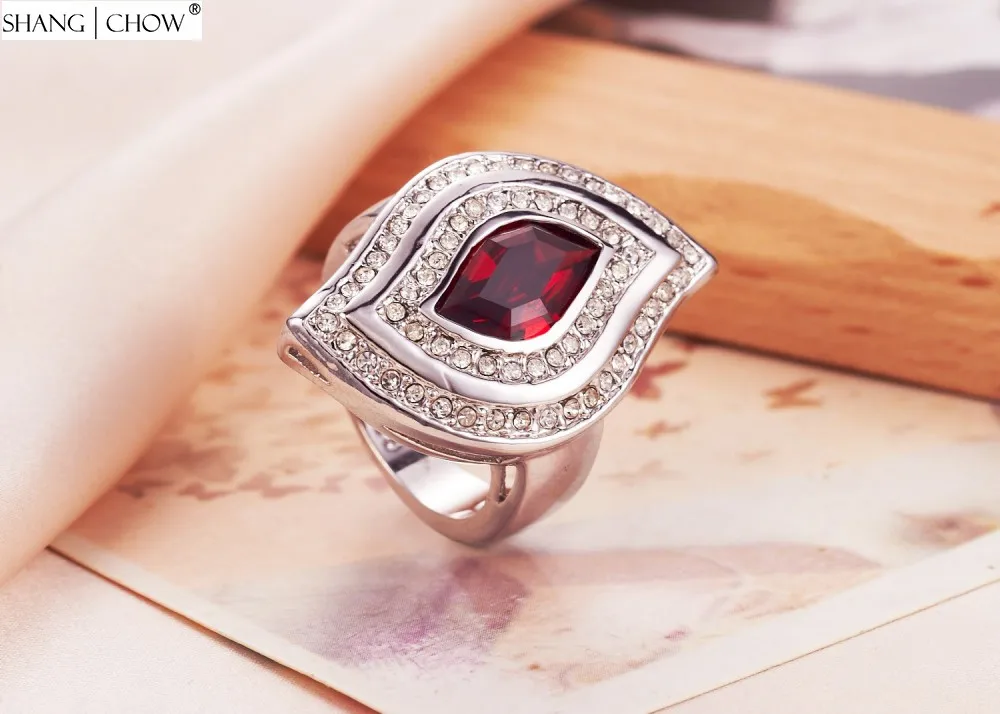 Кольцо из серебра 925 пробы с белым кристаллом и гранатом|925 sterling silver ring|sterling ringssilver