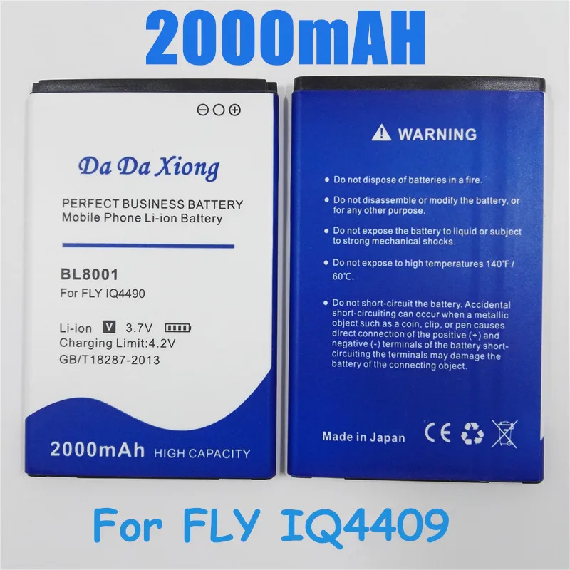 Литий-ионный аккумулятор высокой емкости 2000 мАч BL8001 для Телефона FLY IQ4490 IQ436I