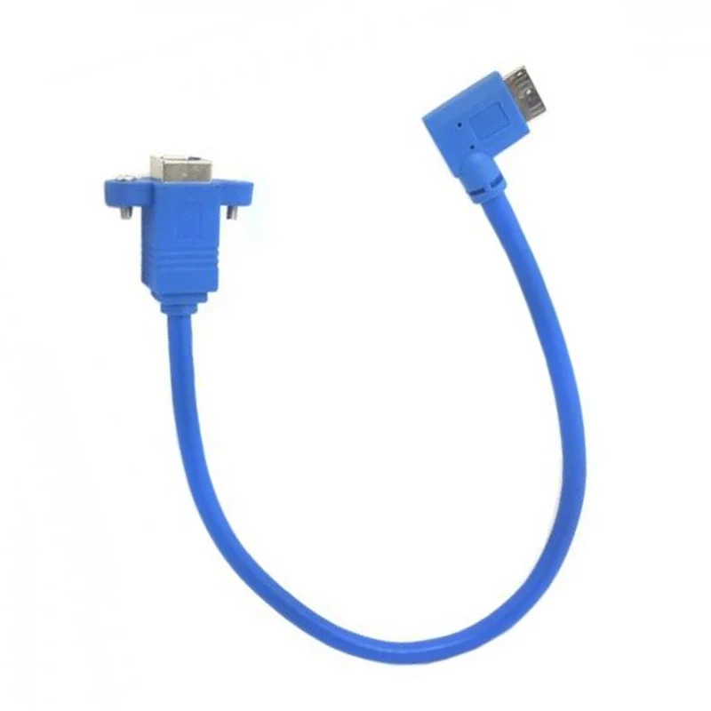 0.3 м USB 3.0 90 градусов влево под углом Micro мужчин и женщин B Панель крепление Тип