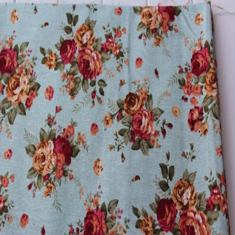 Набор хлопковых пододеяльников 5 разных цветов с цветочным принтом 24*22 см|fabric