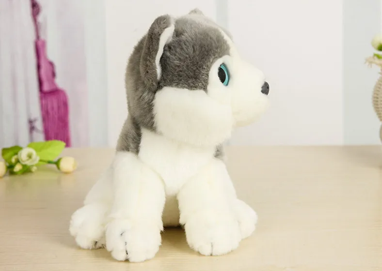 Игрушка плюшевая Сидящая сибирская Хаски 7 дюймов милая набивная собака-Хаски с