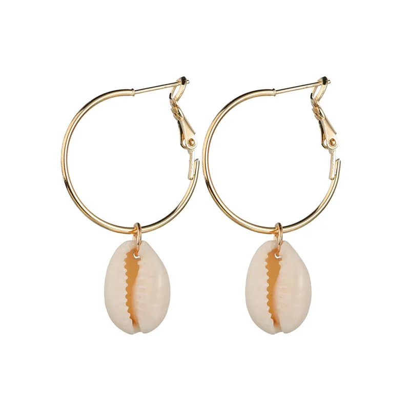 ZORCVENS New Fashion Creative Natural Shell Earrings for Women Boho Handmade Scallop Conch Drop Earrings Jewelry gifts