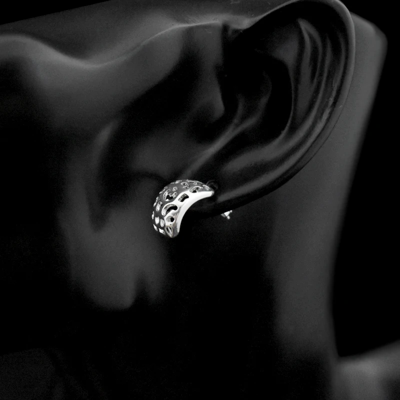 Горячая Распродажа винтажные пустотелые серьги гвоздики из стерлингового