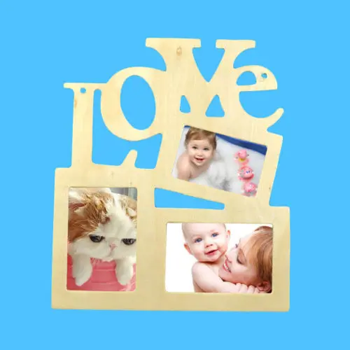 Семья DIY полый любовь деревянная рамка для фото фотографий Rahmen домашний декор