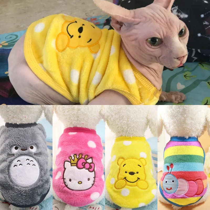 Новинка года; куртки для кошек; куртка; костюмы; теплая одежда для кошек; сезон осень-зима; одежда для домашних животных; одежда из мягкого флиса с кроликом и котенком