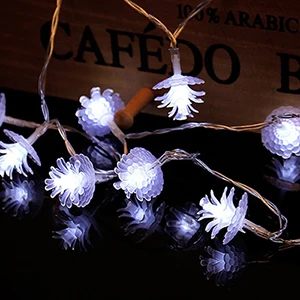 Белый На батарейках 10 светодиодный s 20 светодиодный s 40 светодиодный s Pinecone светодиодный гирлянды для сада, Нового года, свадьбы, вечеринки, Рождества, праздника - Испускаемый цвет: Белый