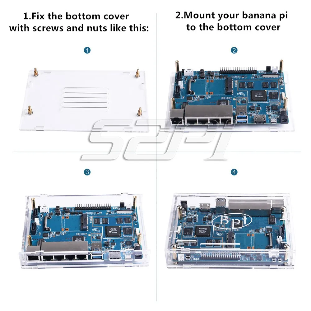 52Pi       Pi R2 BPI-R2 Quad-Code ARM Cortex-A7 SATA