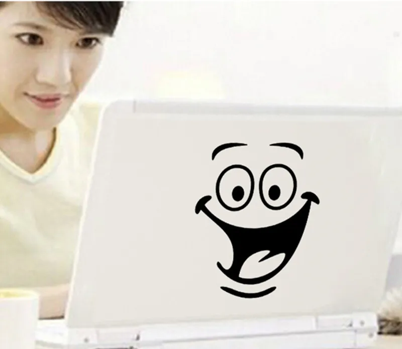 Мультфильм Улыбка лица большой рот Туалетная наклейка стена DIY ванная комната